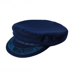 Navy Blue Embroidered Men's Hat